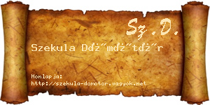 Szekula Dömötör névjegykártya